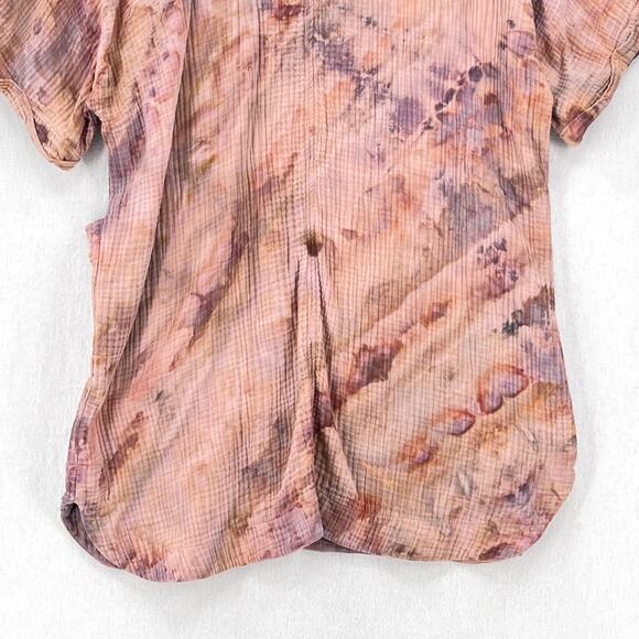 THUNDER TEXTILE Upcycled Tie Dye Gauze Dress Womens Small PInk Purple Cotton - Picture 7 of 12